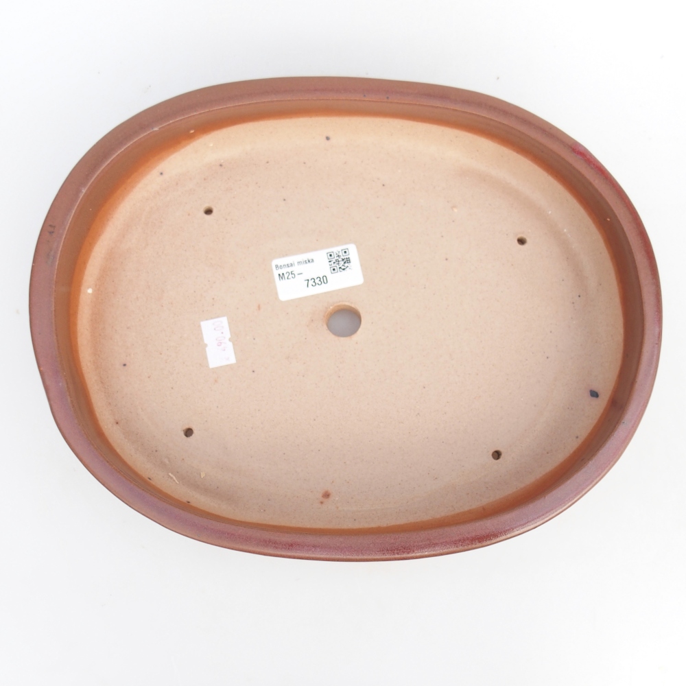 Ceramic bonsai bowl 27 x 21 x 5 cm, burgundy