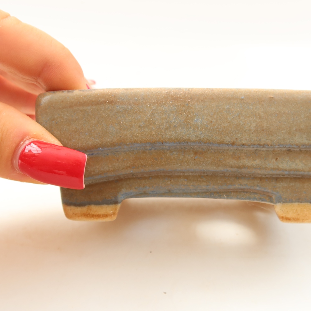 Ceramic bonsai bowl 9,5 x 7,5 x 3,5 cm, colour blue