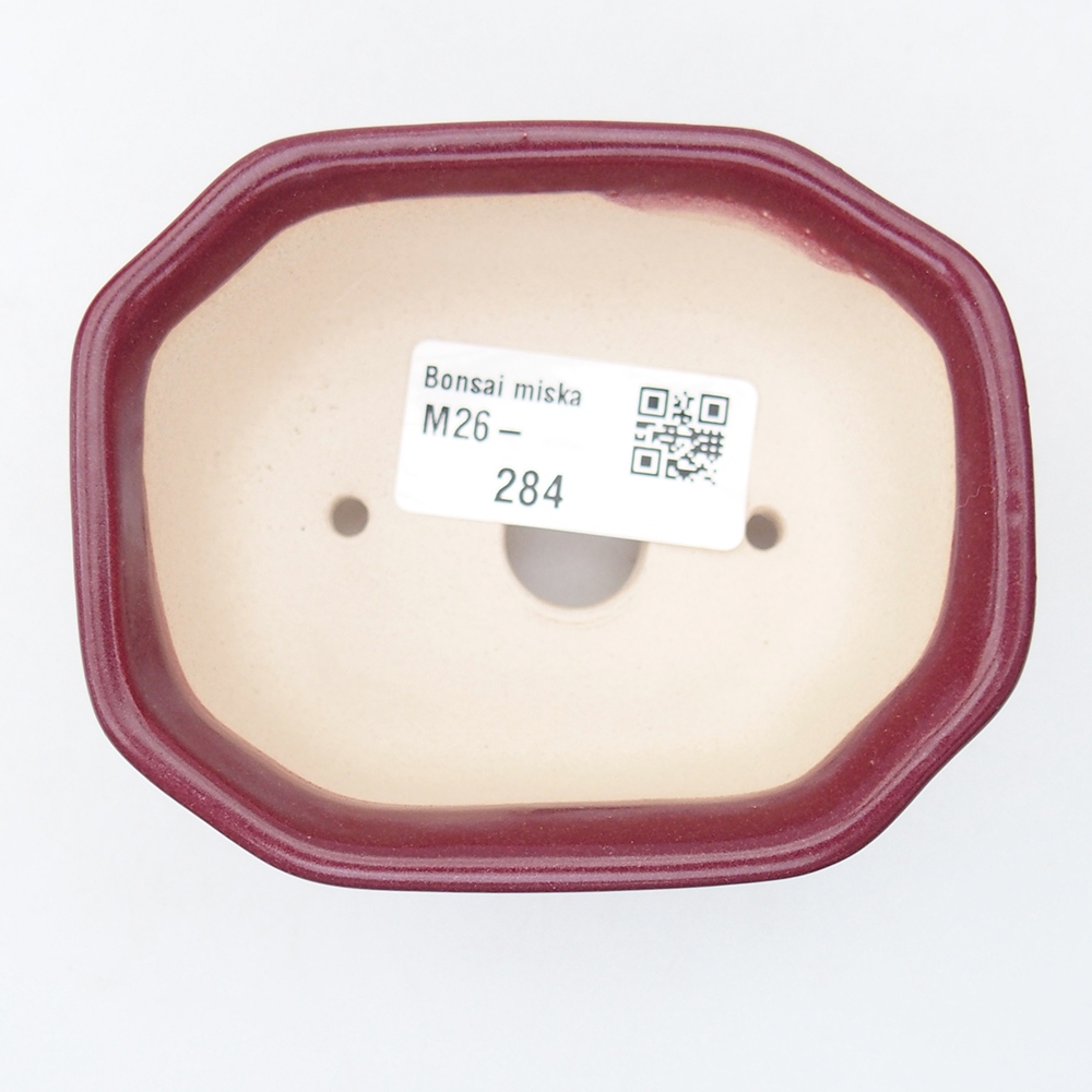 Mini bonsai bowl 9 x 7 x 4,5 cm, burgundy