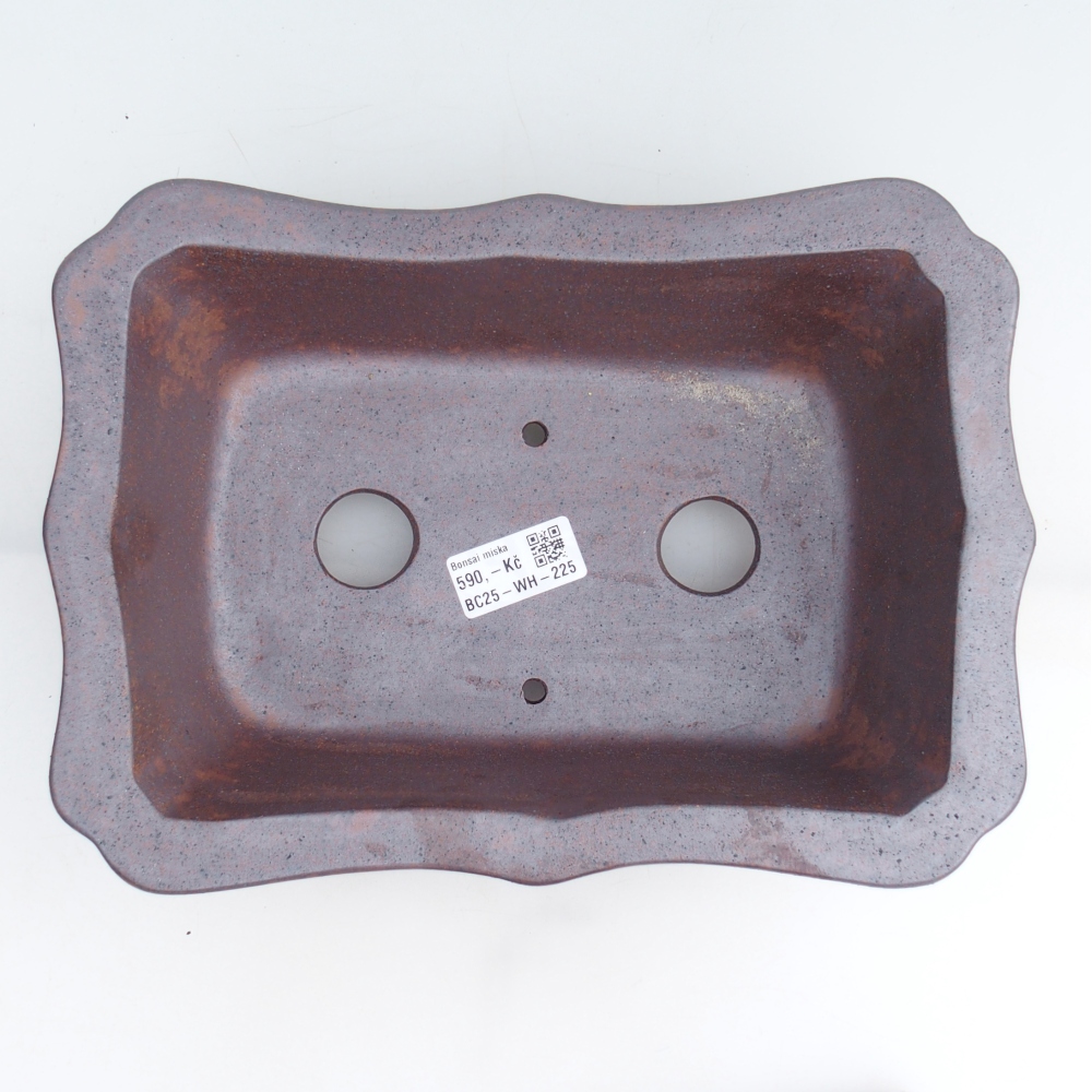Ceramic bonsai bowl 27,5 x 19 x 8 cm, metal colour