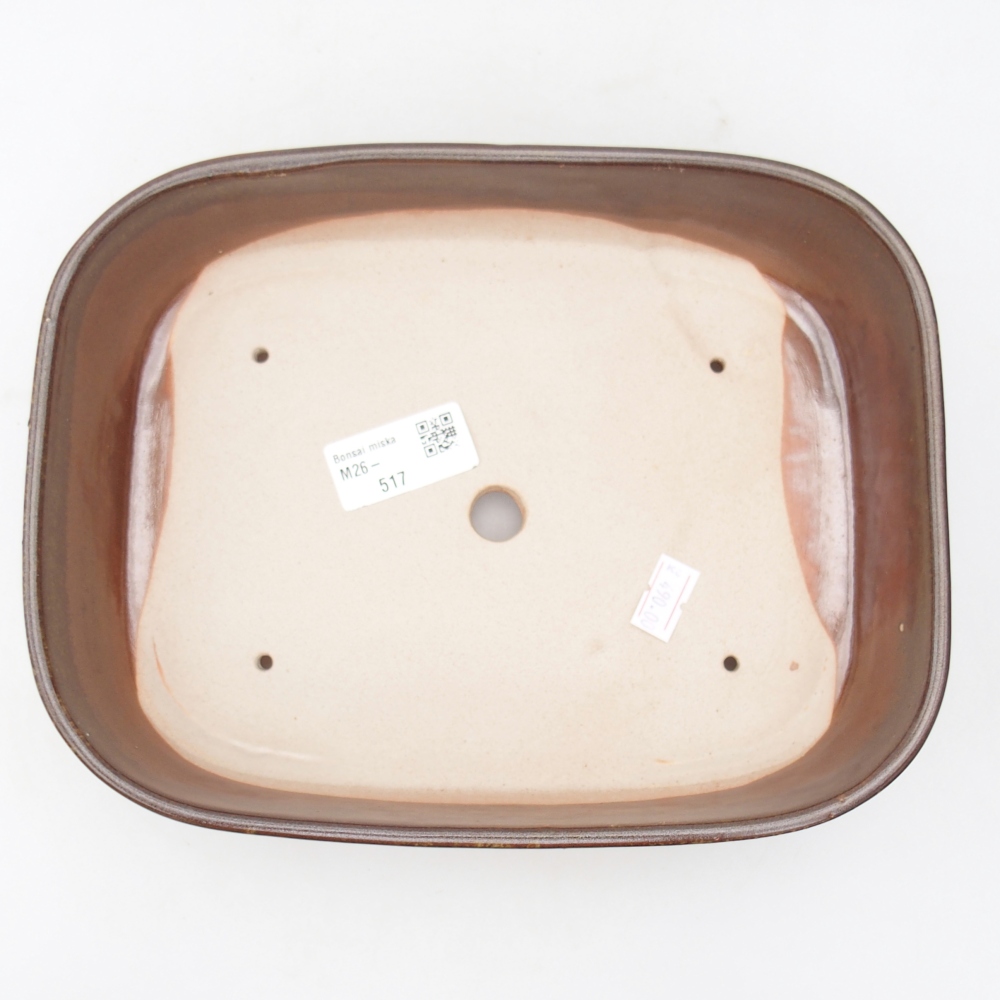 Ceramic bonsai bowl 22,5 x 17 x 6 cm, brown