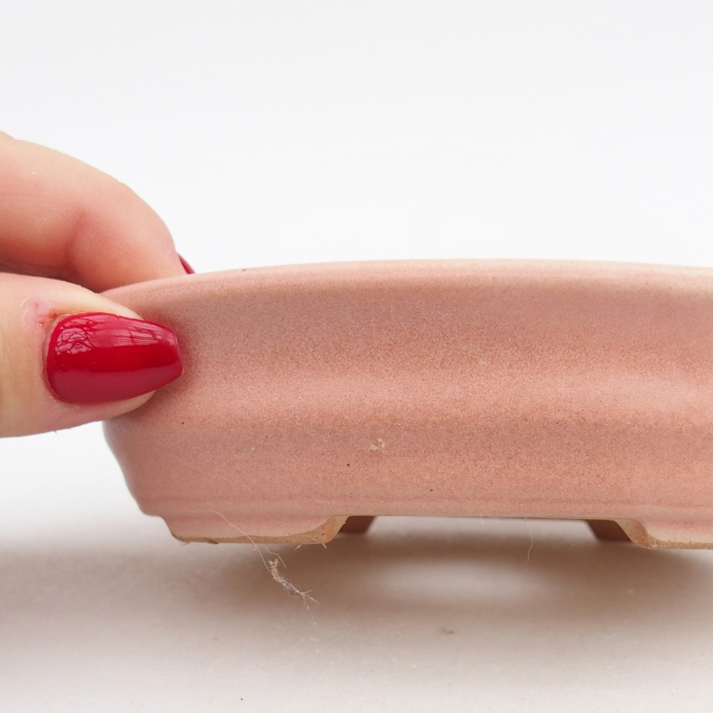 Ceramic bonsai bowl 12 x 9,5 x 3,5 cm, pink