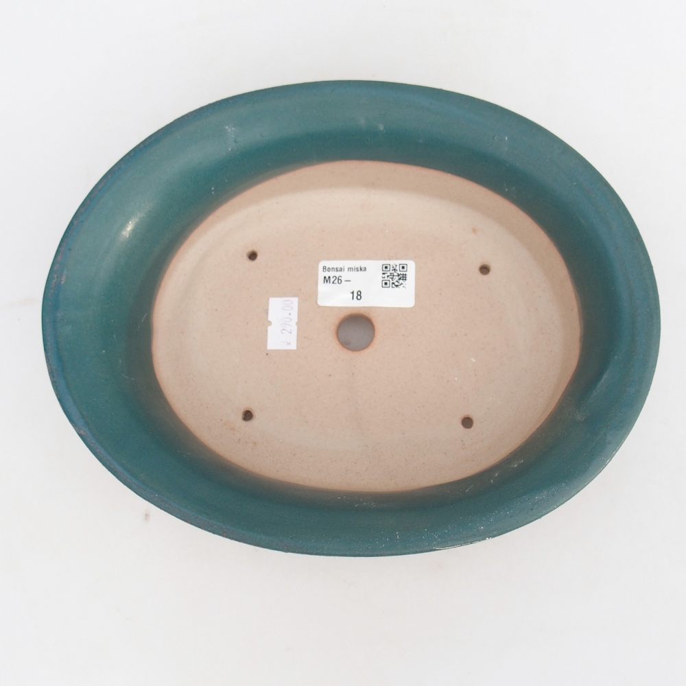 Ceramic bonsai bowl 22,5 x 18,5 x 7 cm, colour blue