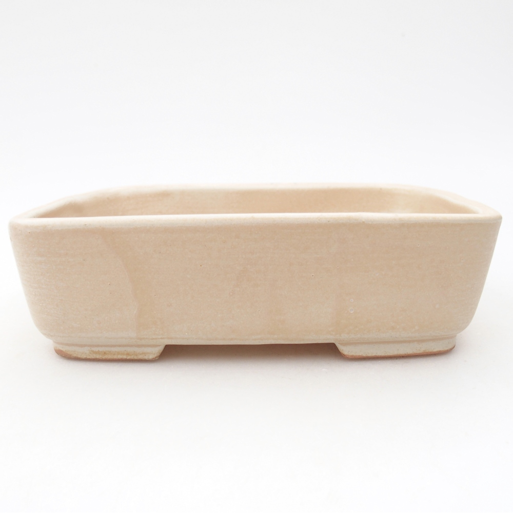 Ceramic bonsai bowl 15 x 12 x 4,5 cm, colour beige