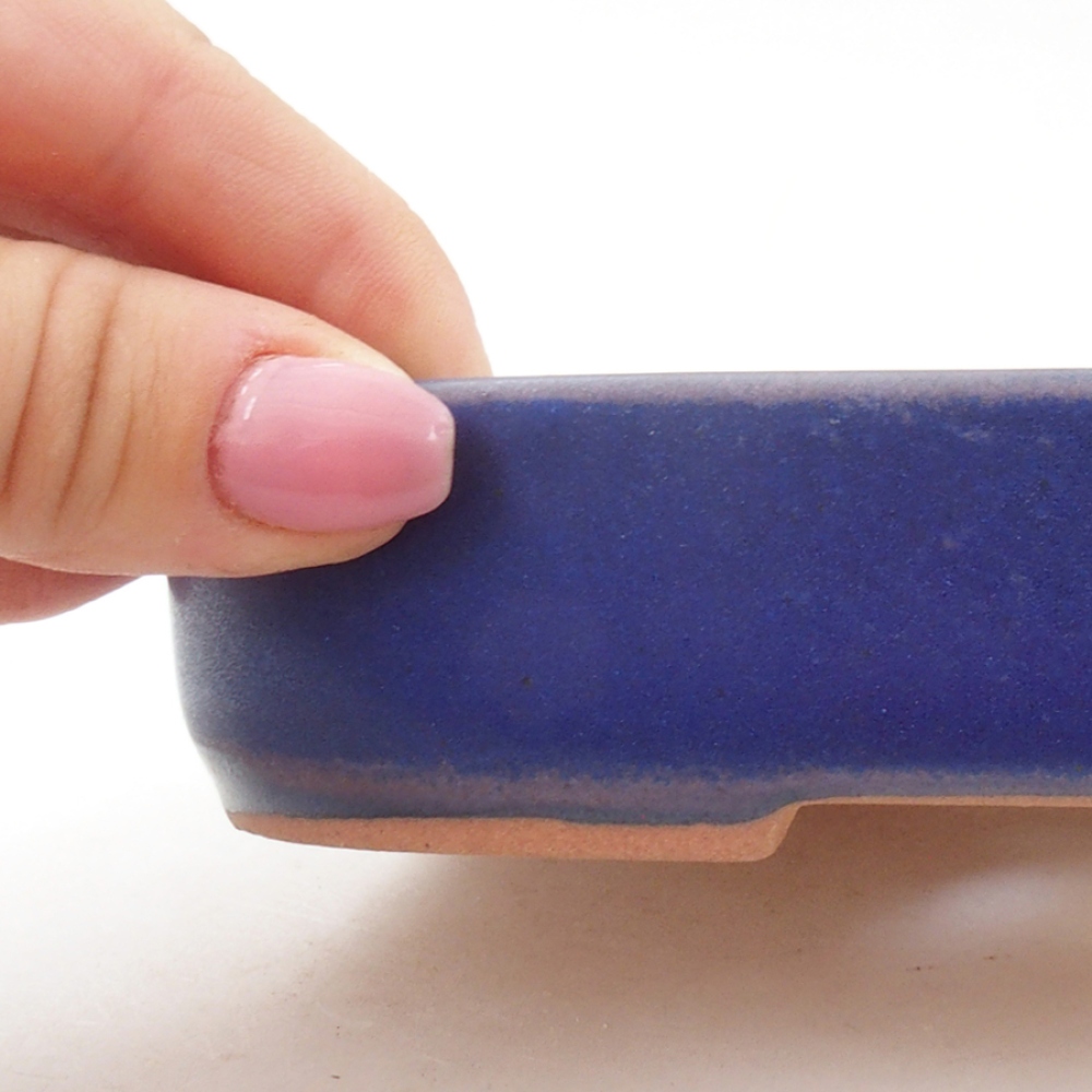 Ceramic bonsai bowl 16 x 11 x 3,5 cm, color blue