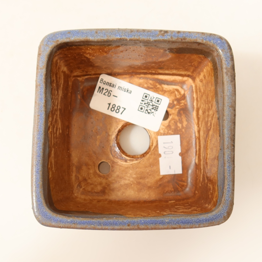 Ceramic bonsai bowl 8,5 x 8,5 x 5,5 cm, colour blue