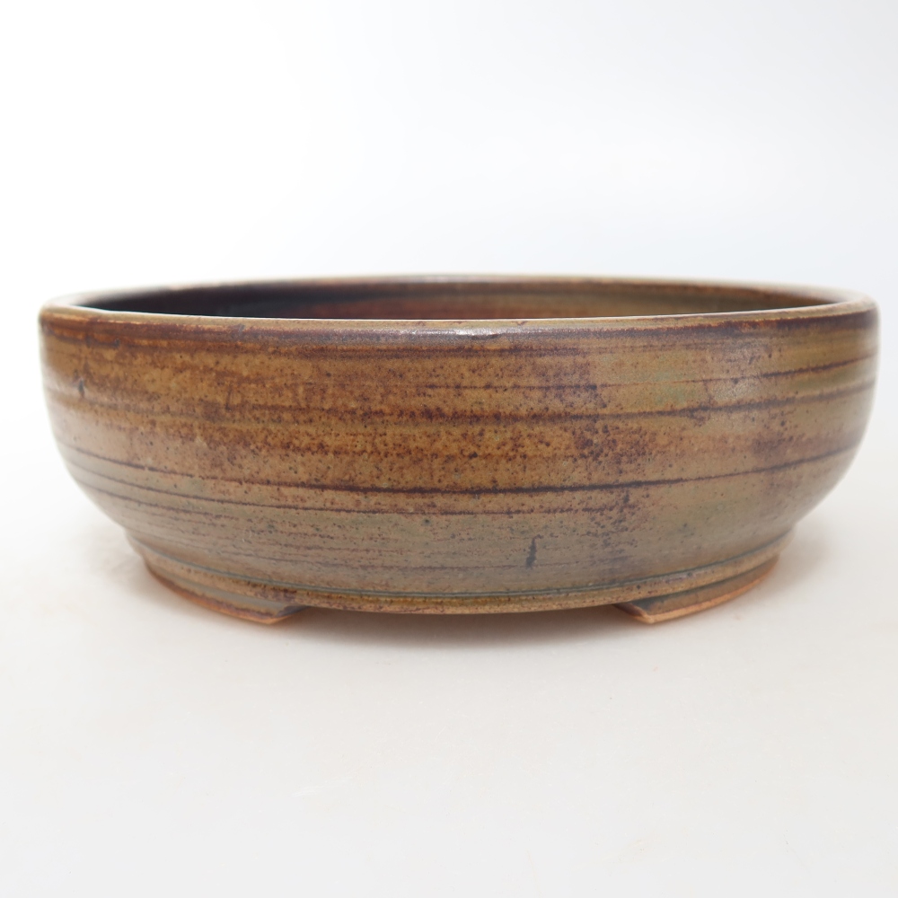 Ceramic bonsai pot, 19 x 19 x 6 cm, brown
