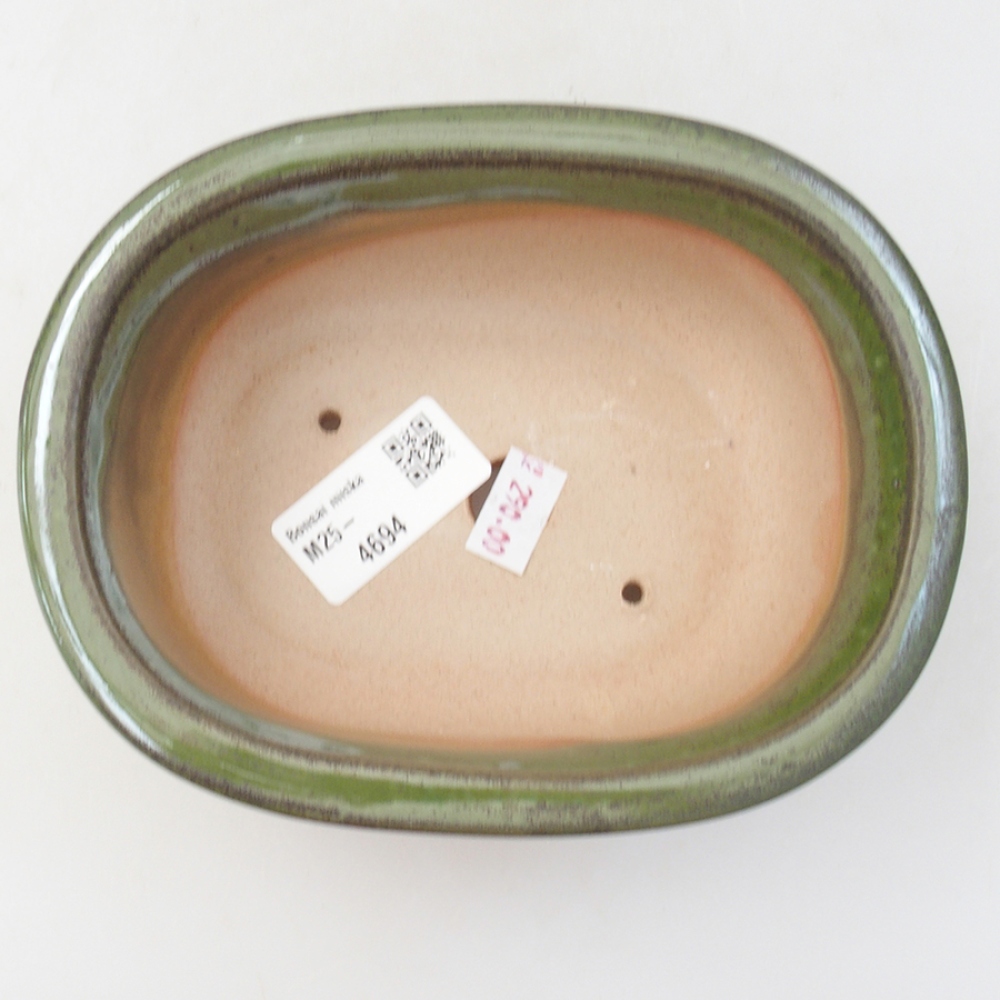Ceramic bonsai bowl 15,5 x 12 x 5,5 cm, color green