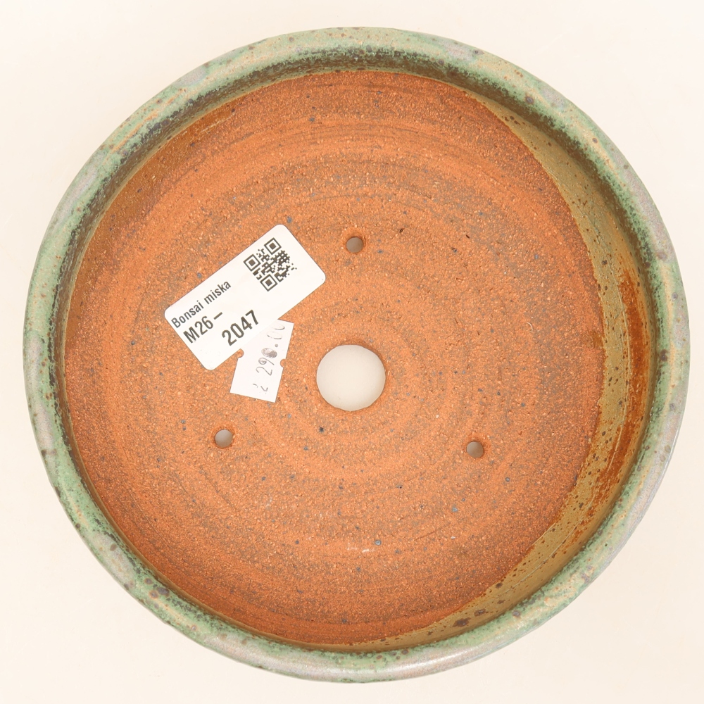 Ceramic bonsai bowl 15 x 15 x 5 cm, green