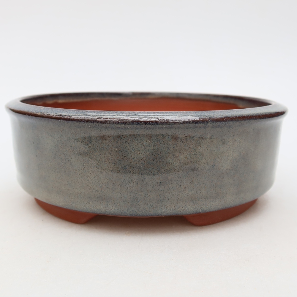 Ceramic bonsai pot, 15.5 x 15.5 x 5 cm, gray