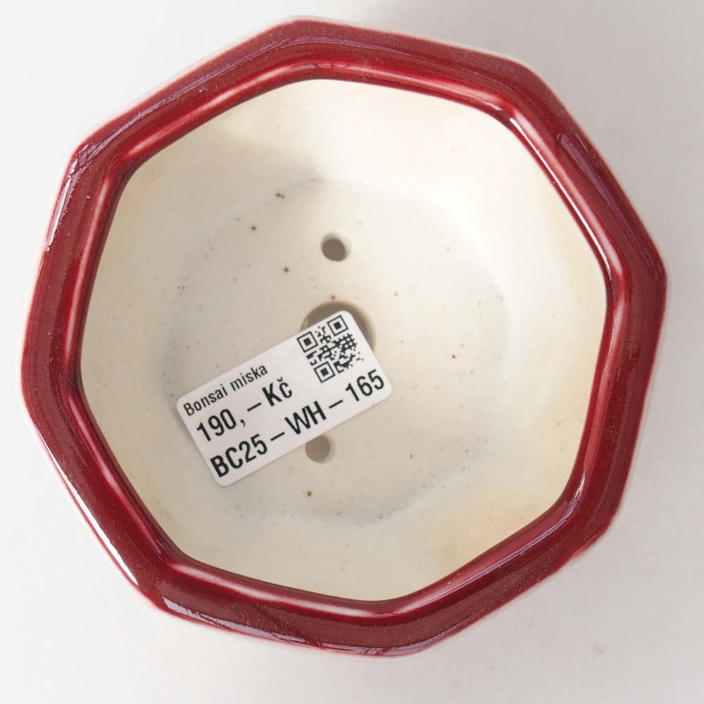 Ceramic bonsai bowl 11,5 x 11 x 5 cm, colour red