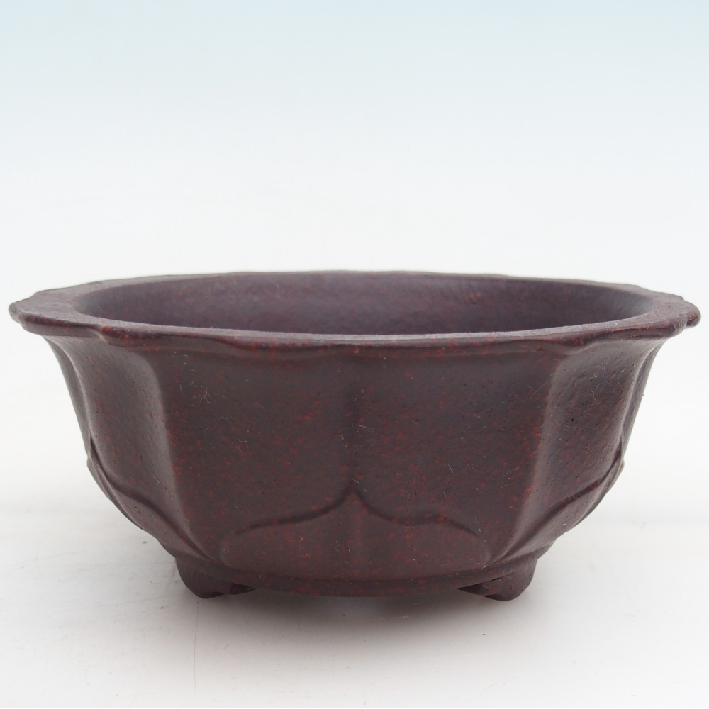Ceramic bonsai bowl 15 x 15 x 6,5 cm, brown
