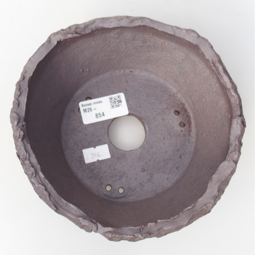 Ceramic bonsai bowl 17 x 17 x 7,5 cm, metal colour