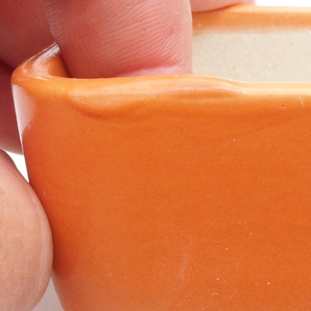 Mini bonsai bowl 6,5 x 6,5 x 3,5 cm, color orange