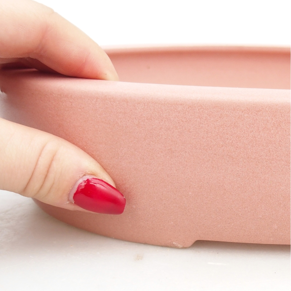 Ceramic bonsai bowl 27 x 21 x 5 cm, pink