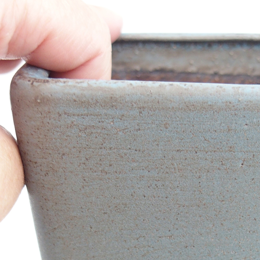 Ceramic bonsai bowl 10 x 10 x 12 cm, colour blue