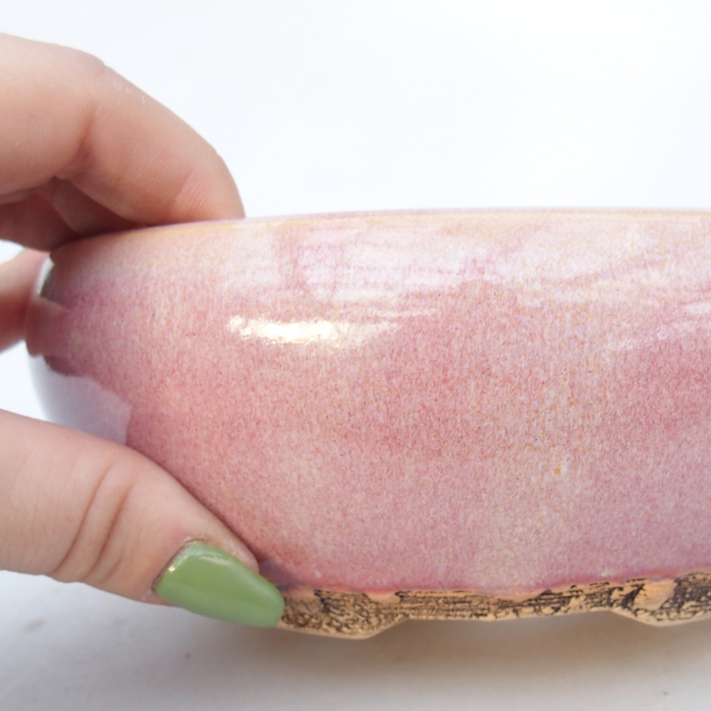 Ceramic bonsai bowl 15,5 x 15,5 x 6 cm, pink