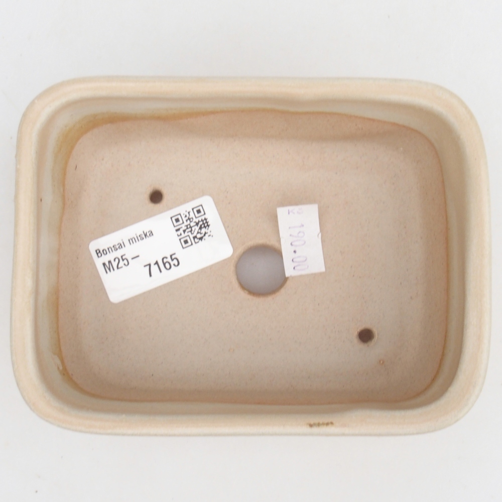 Ceramic bonsai bowl 12,5 x 10 x 5 cm, colour beige