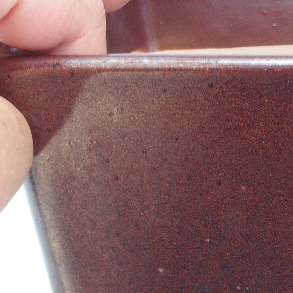 Ceramic bonsai bowl 13,5 x 13,5 x 13,5 cm, color brown