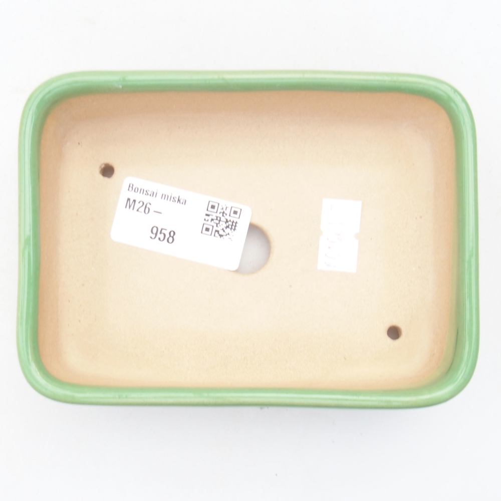 Ceramic bonsai bowl 12,5 x 9 x 3,5 cm, green