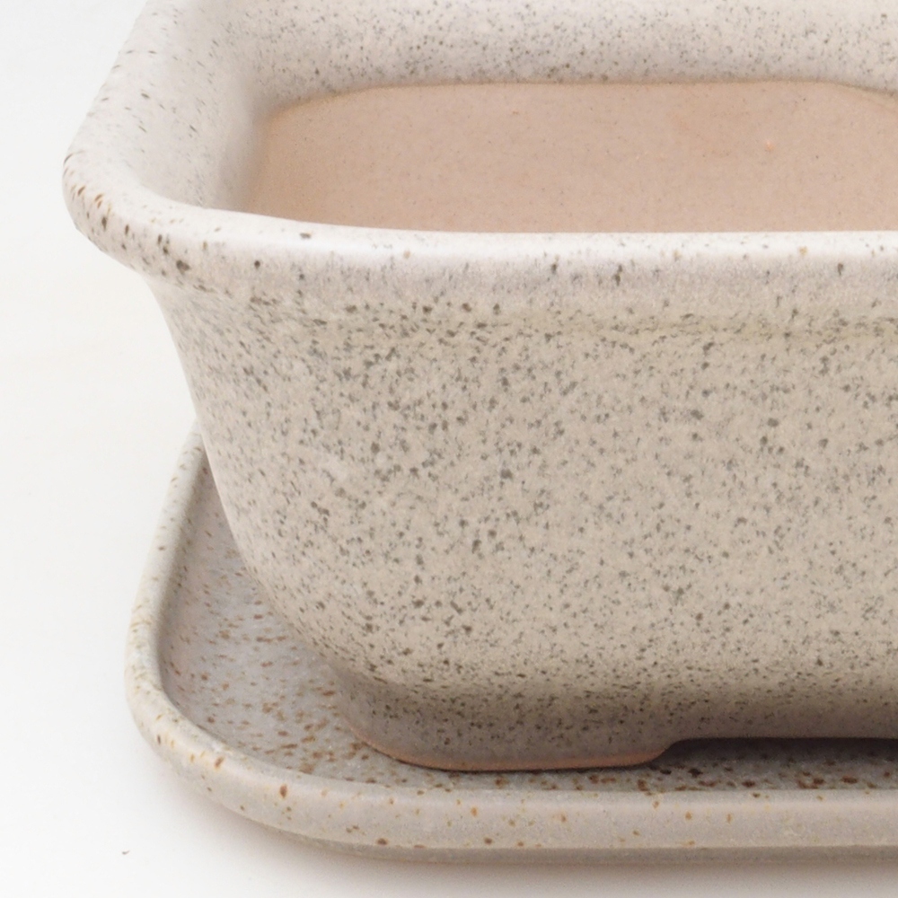 Bonsai bowl + saucer H01 - 12x9x5 cm