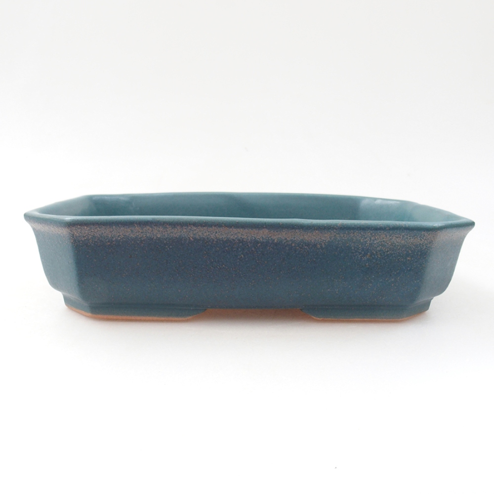 Ceramic bonsai bowl 19 x 13,5 x 4 cm, color blue
