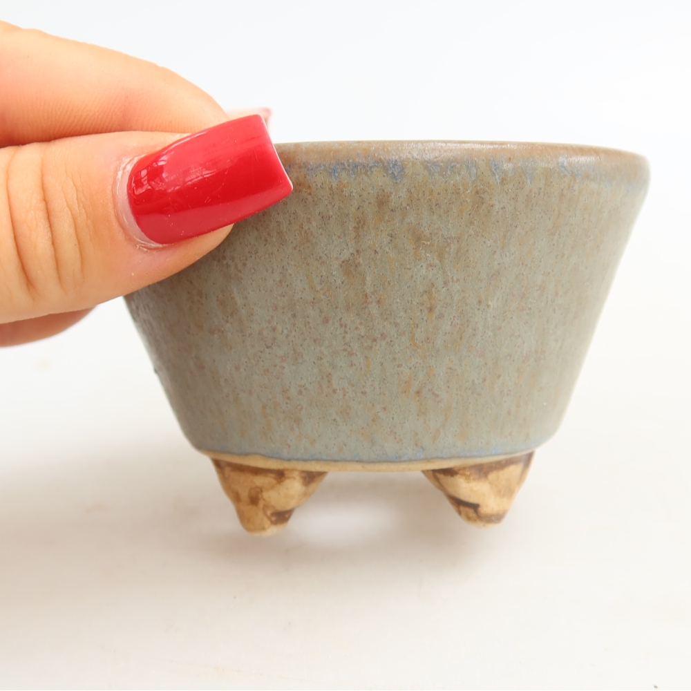Ceramic bonsai bowl 8,5 x 8,5 x 5 cm, colour blue