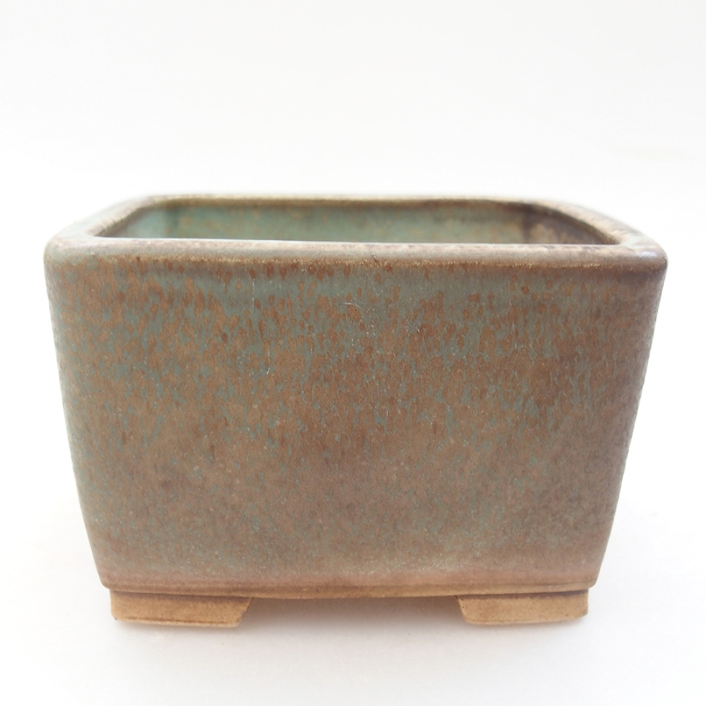 Ceramic bonsai bowl 11 x 11 x 7 cm, color green
