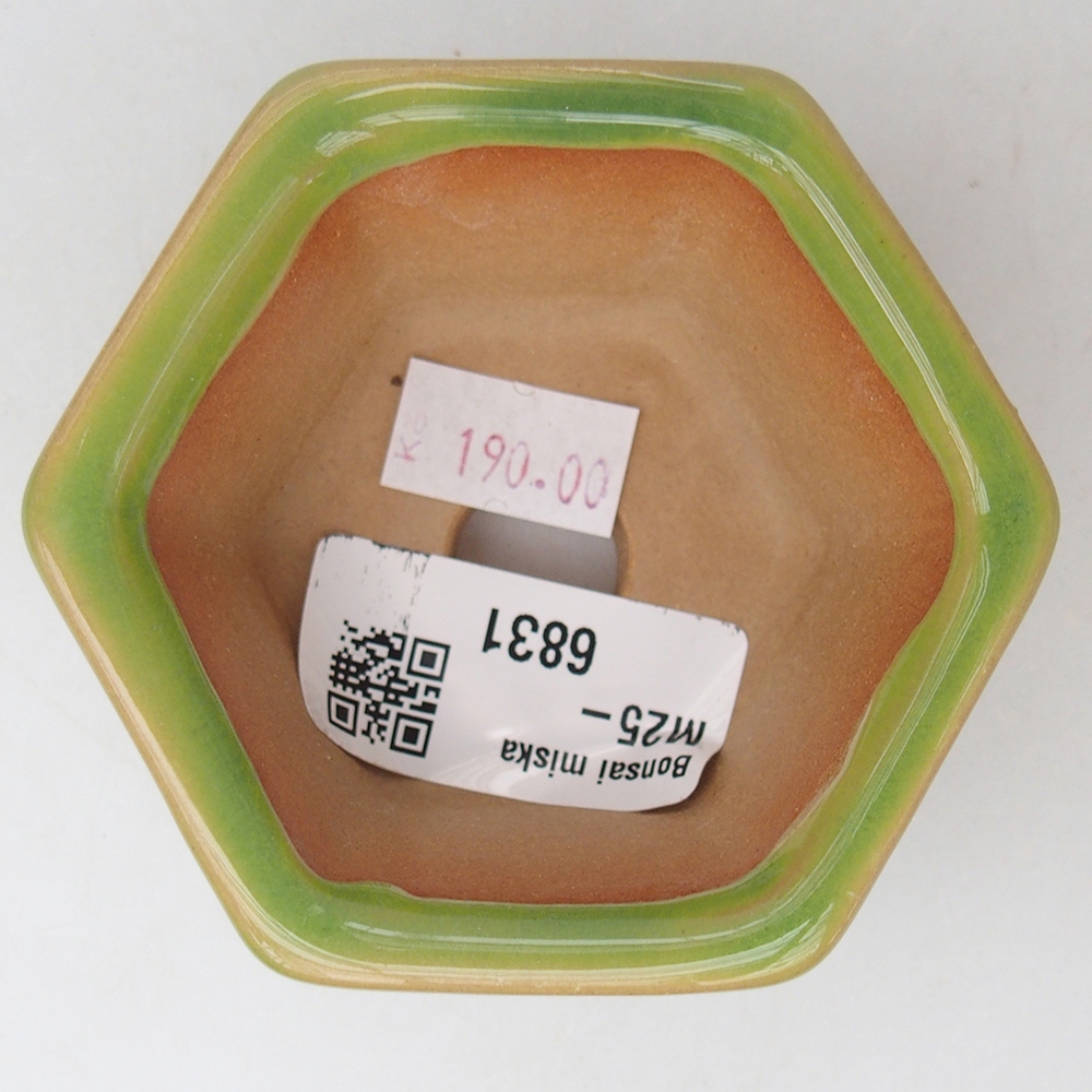 Ceramic bonsai bowl 7,5 x 7 x 4 cm, green