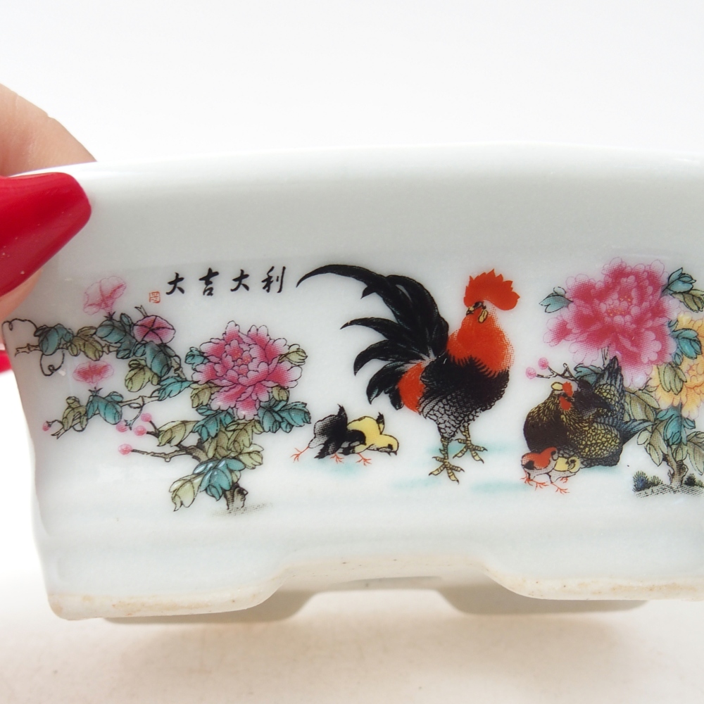 Mini bonsai bowl 10 x 7,5 x 4 cm, colour white