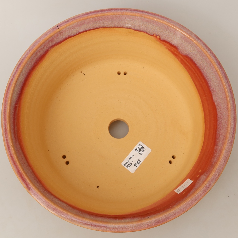 Ceramic bonsai pot, 27 x 27 x 9 cm, pink