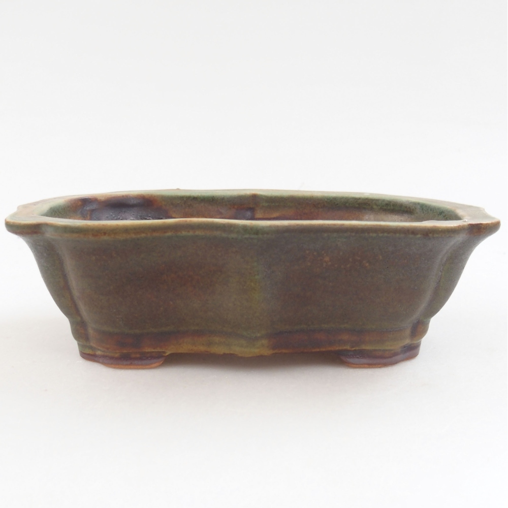 Ceramic bonsai bowl 15,5 x 11 x 4,5 cm, color green