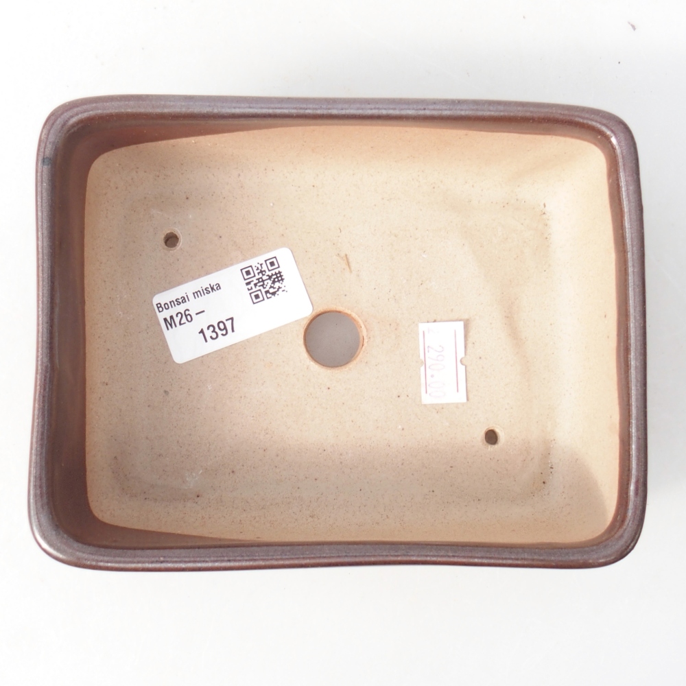 Ceramic bonsai bowl 14,5 x 11 x 5,5 cm, brown