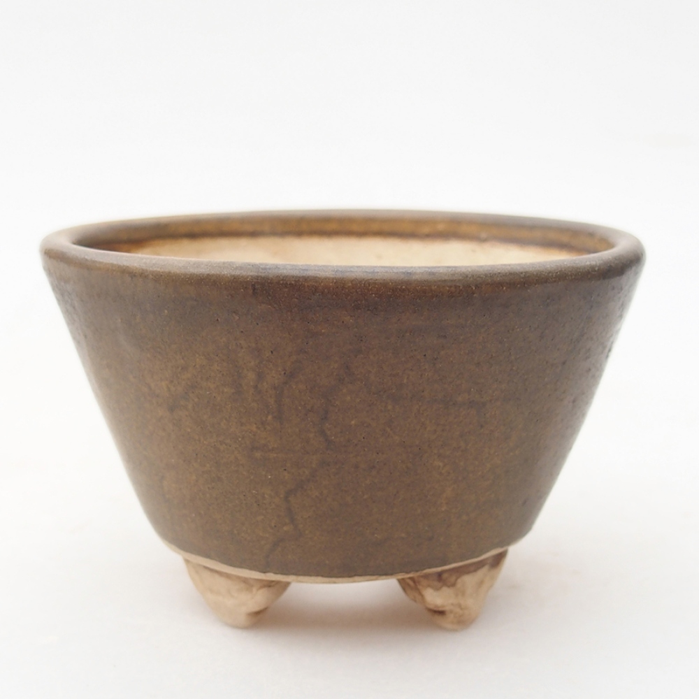 Ceramic bonsai bowl 8 x 8 x 5,5 cm, color brown