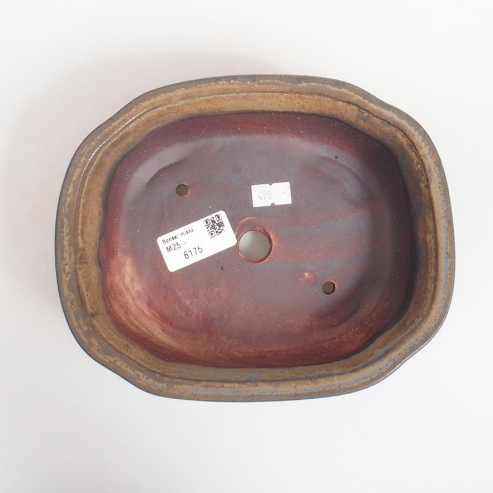 Ceramic bonsai bowl 11,5 x 16 x 6,5 cm, color brown