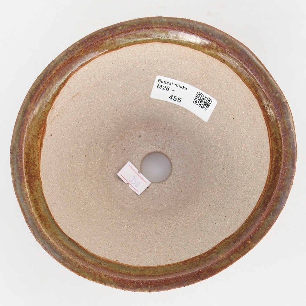 Ceramic bonsai bowl 15 x 15 x 9 cm, brown