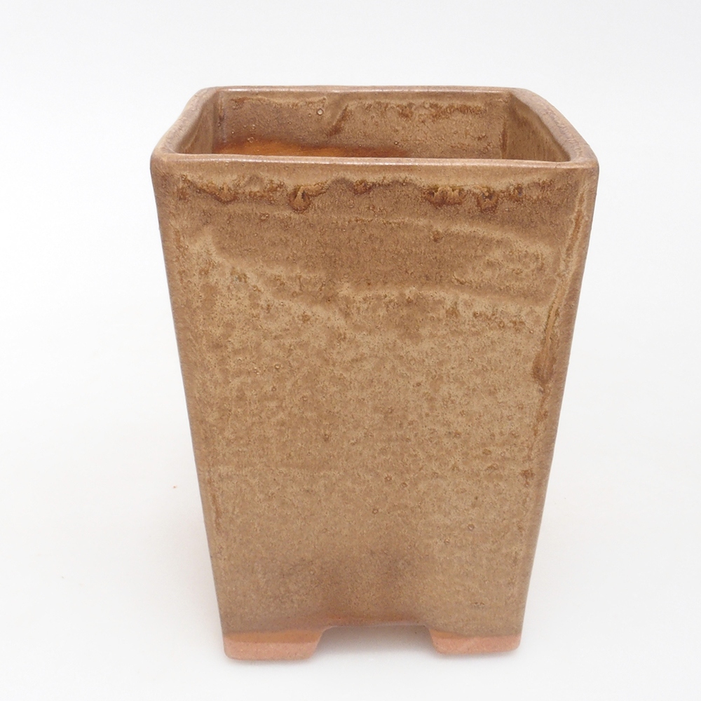 Ceramic bonsai bowl 9 x 9 x 12 cm, color brown