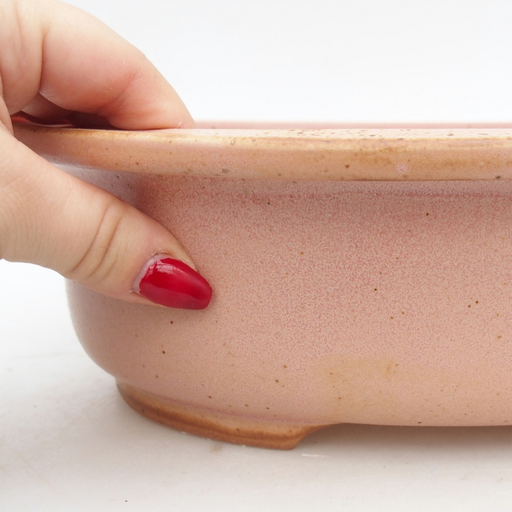 Ceramic bonsai bowl 26 x 22 x 8 cm, pink