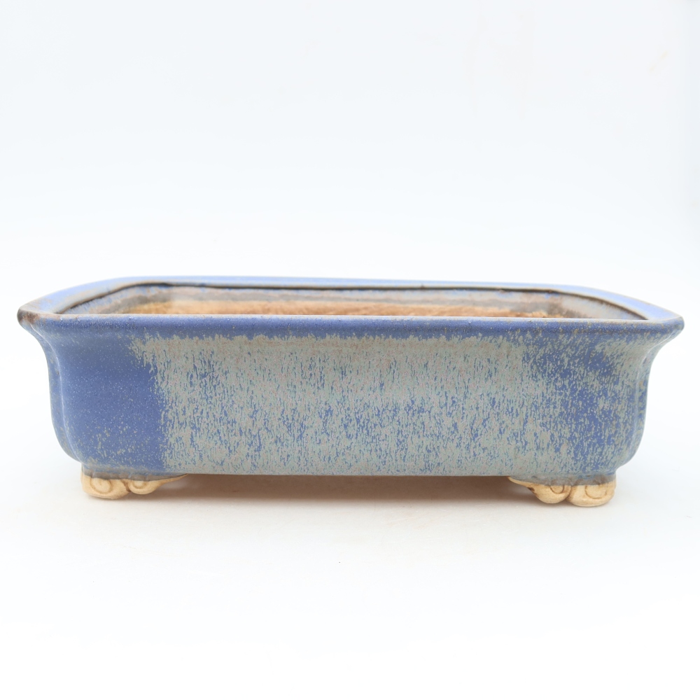 Ceramic bonsai pot, 25 x 20.5 x 7.5 cm, blue