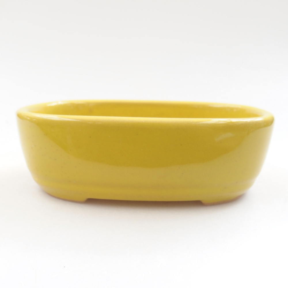 Ceramic bonsai bowl 13 x 9 x 4 cm, color yellow