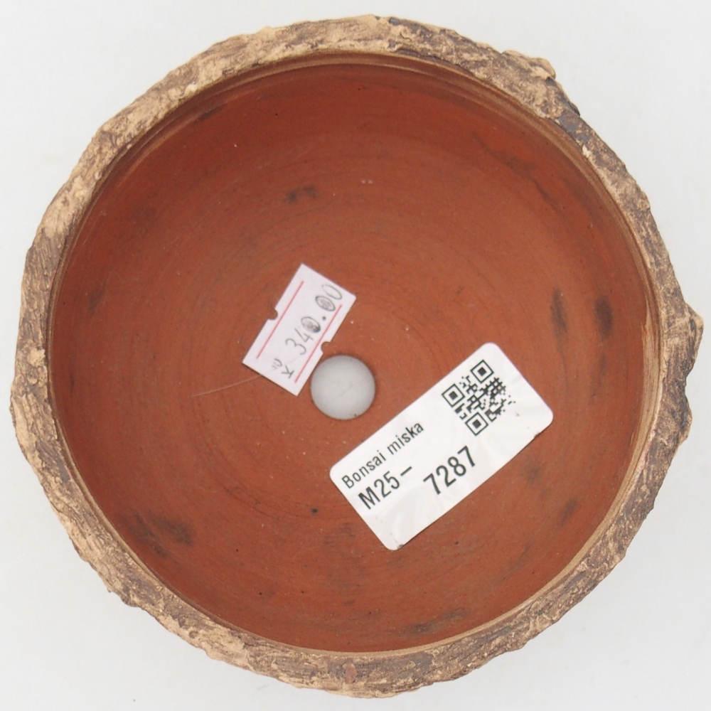 Ceramic bonsai bowl 10 x 10 x 6 cm, brown