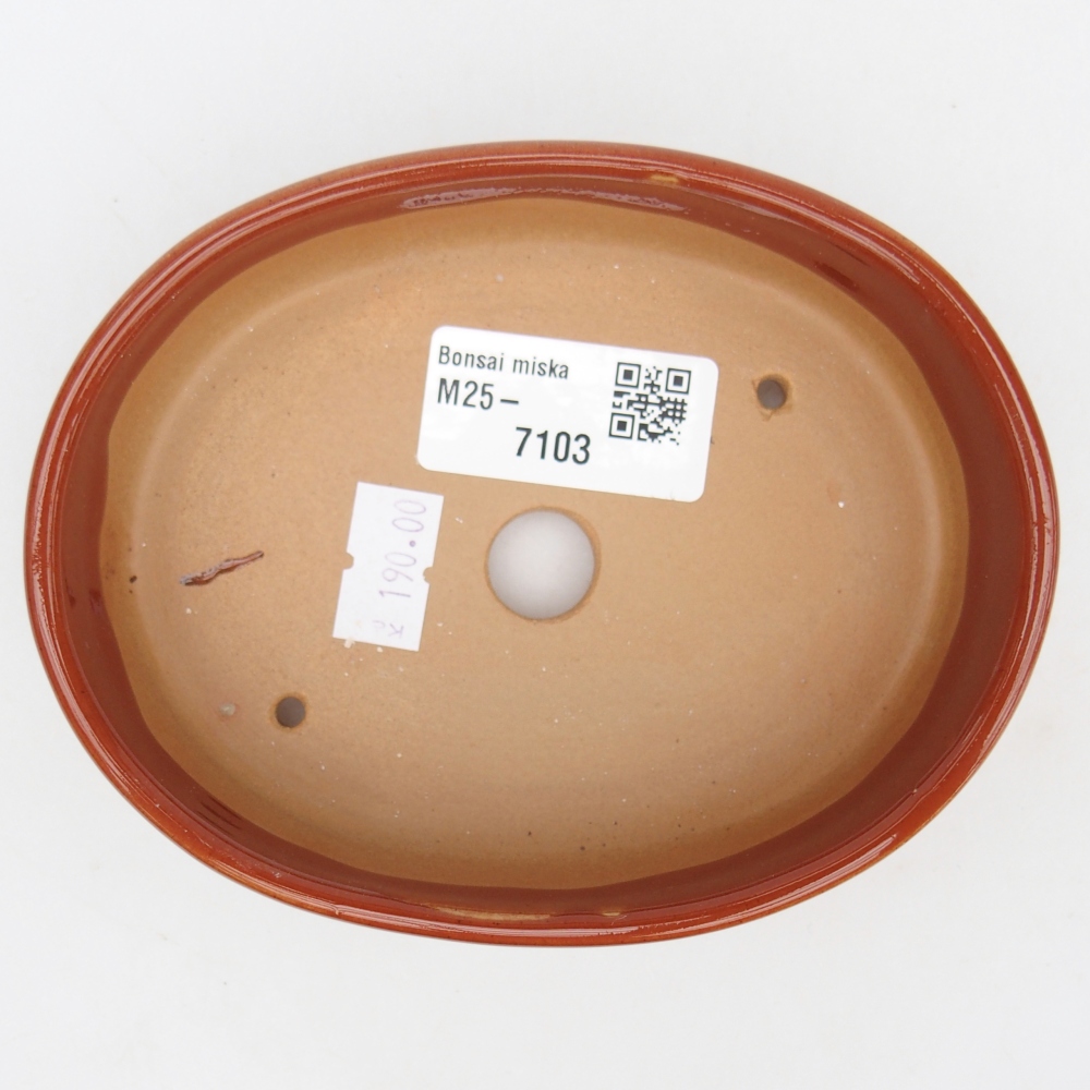 Ceramic bonsai bowl 12,5 x 10 x 3,5 cm, brown
