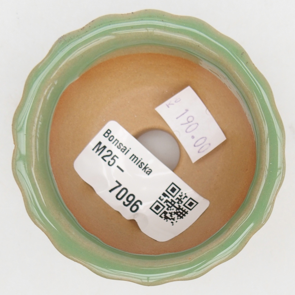 Ceramic bonsai bowl 7 x 8,5 x 3,5 cm, green