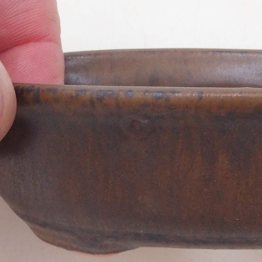 Bonsai bowl H04 - 10.5 x 7.5 x 3 cm. - brown