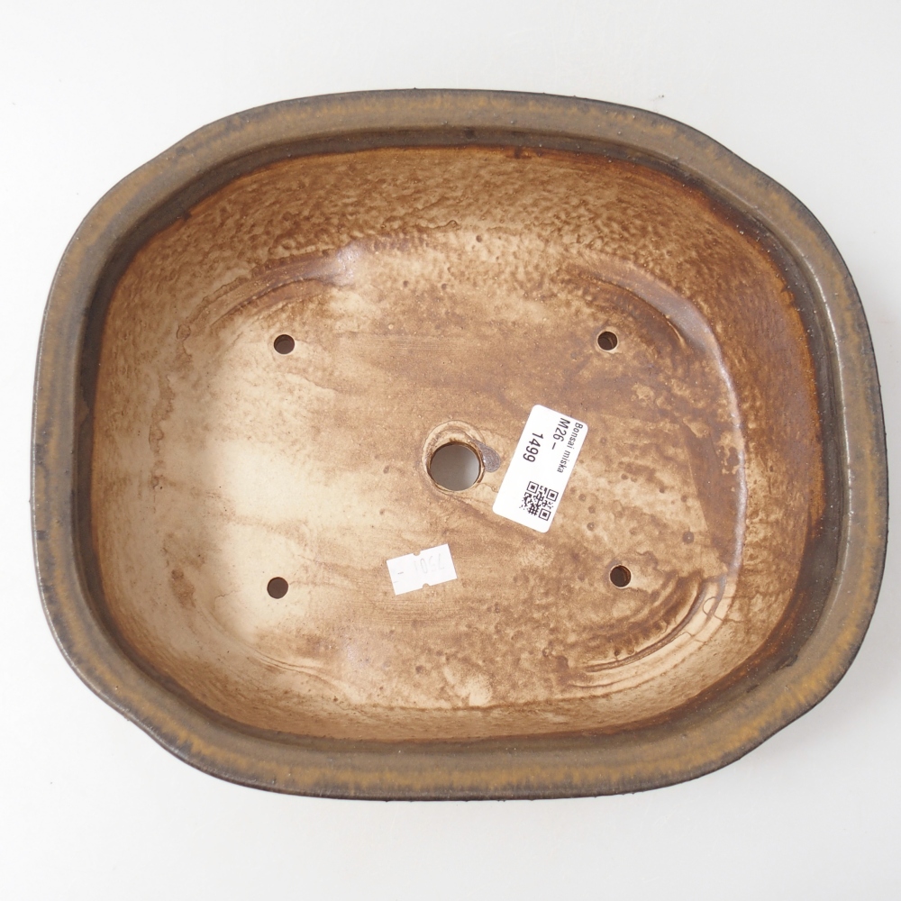 Ceramic bonsai bowl 25 x 21 x 8 cm, brown