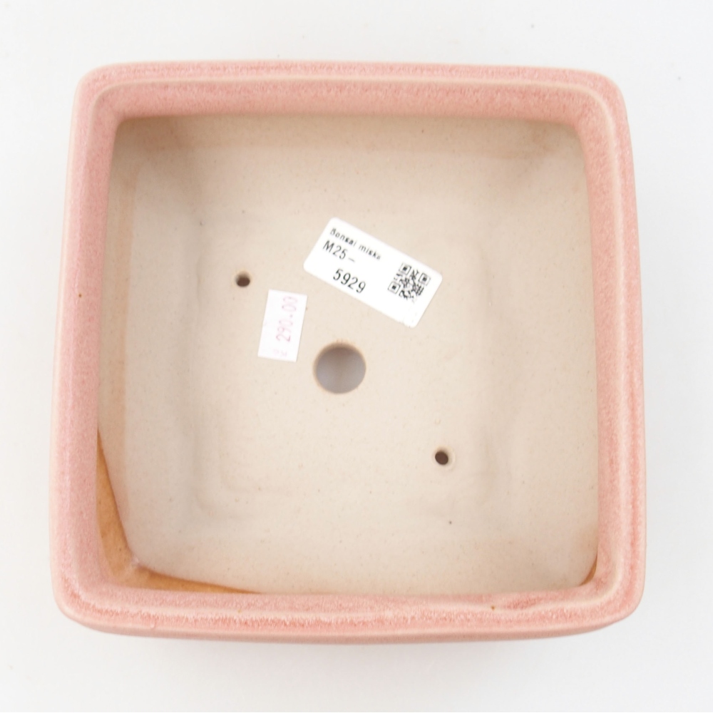 Ceramic bonsai bowl 15,5 x 15,5 x 6 cm, color pink