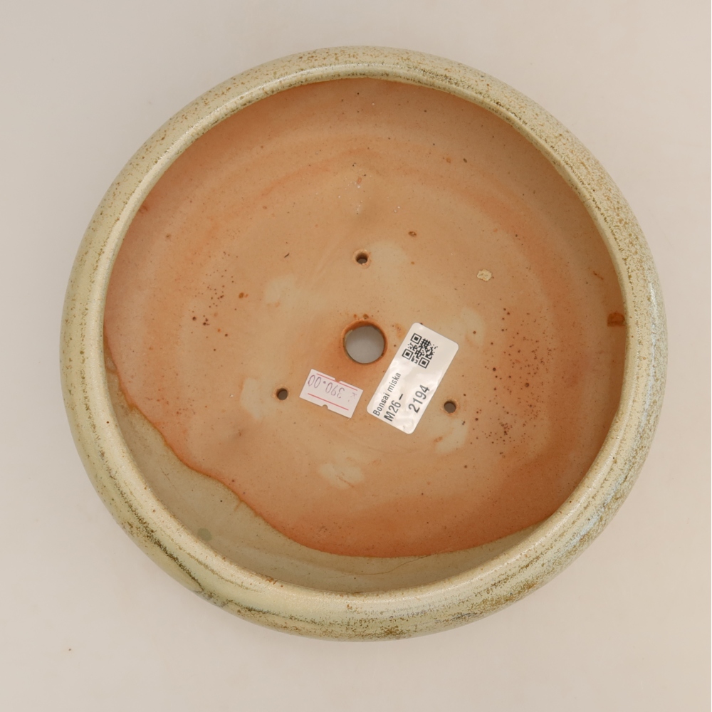 Ceramic bonsai pot, 20.5 x 20.5 x 7 cm, green