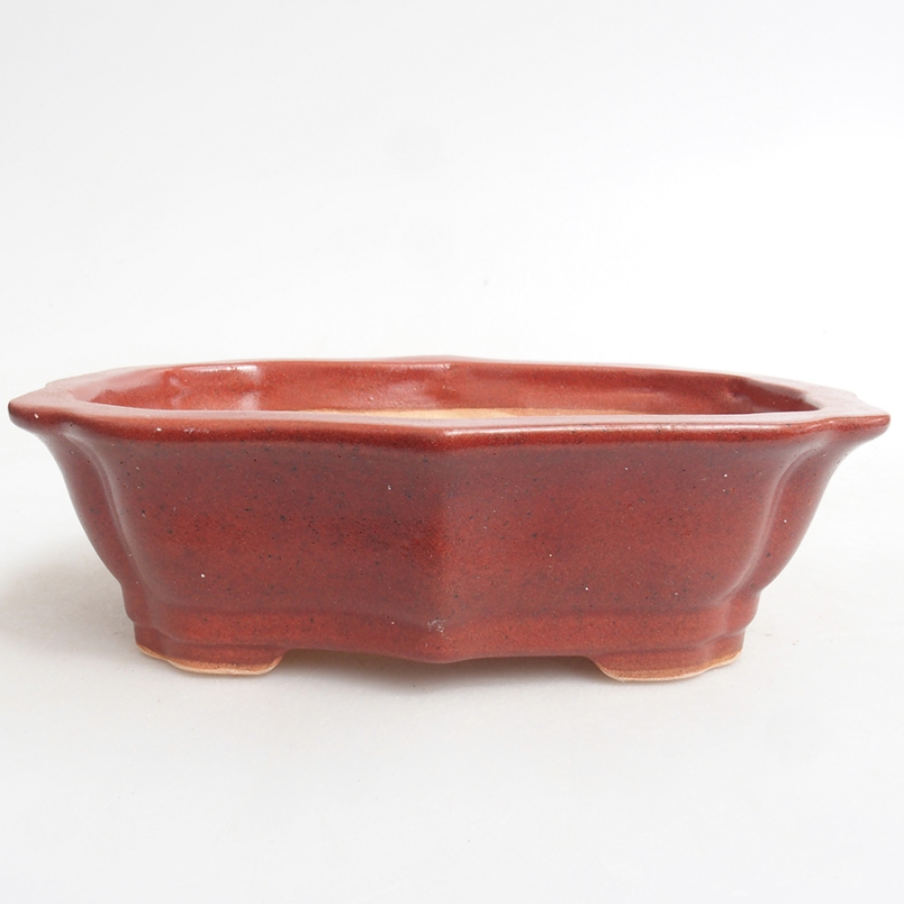 Ceramic bonsai bowl 15,5 x 11,5 x 4,5 cm, color pink