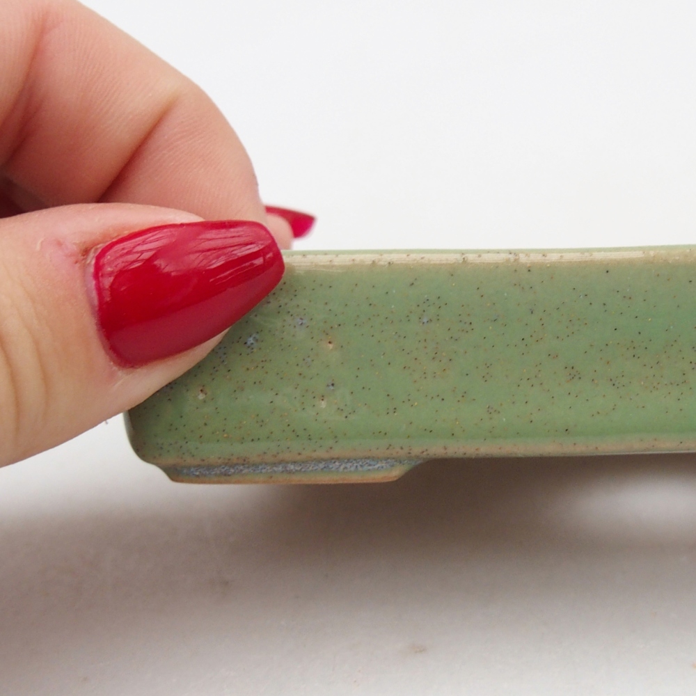 Ceramic bonsai bowl 10,5 x 7 x 2 cm, green