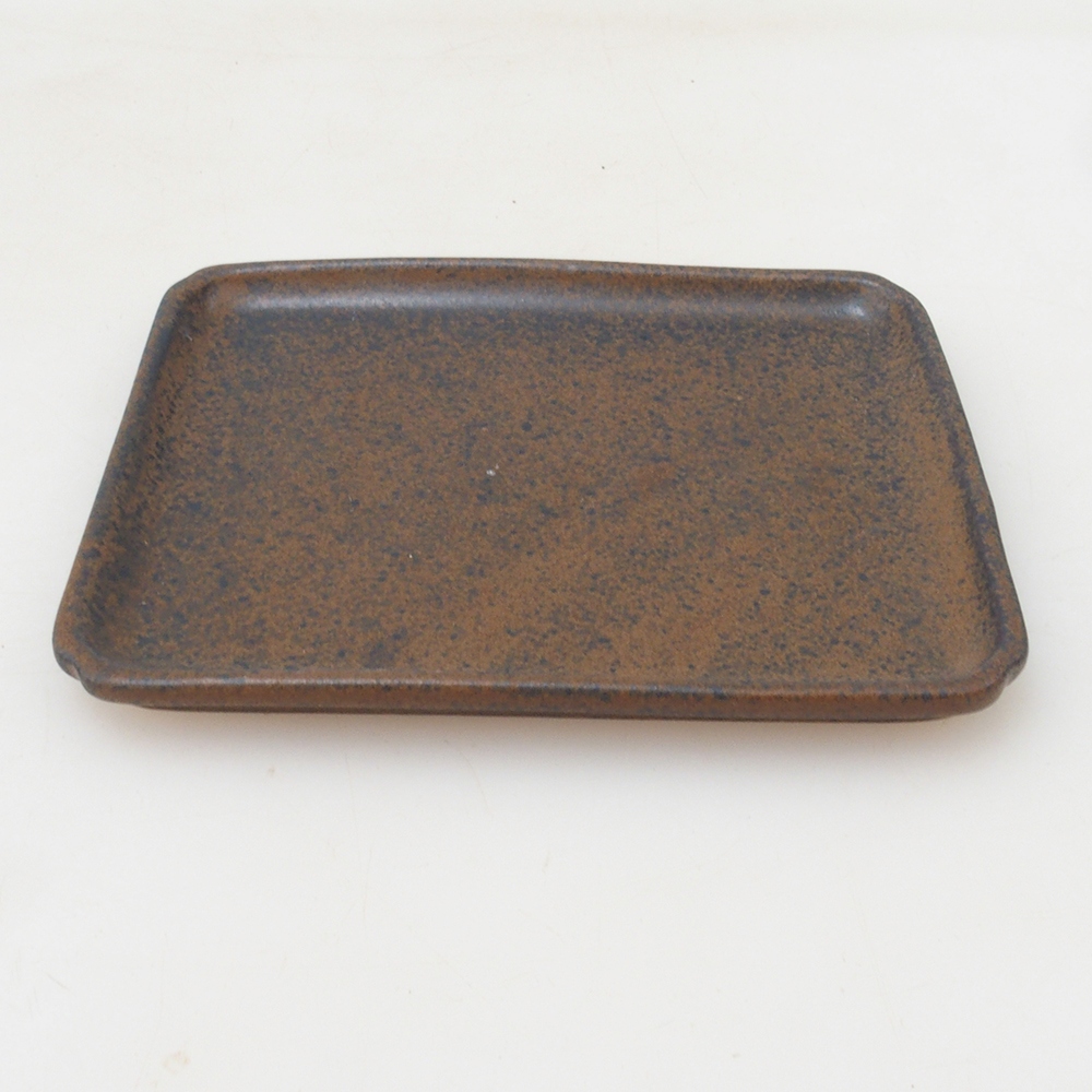 Bonsai bowl rectangle D5-M - 12.5 x 10.5 x 1 cm - brown